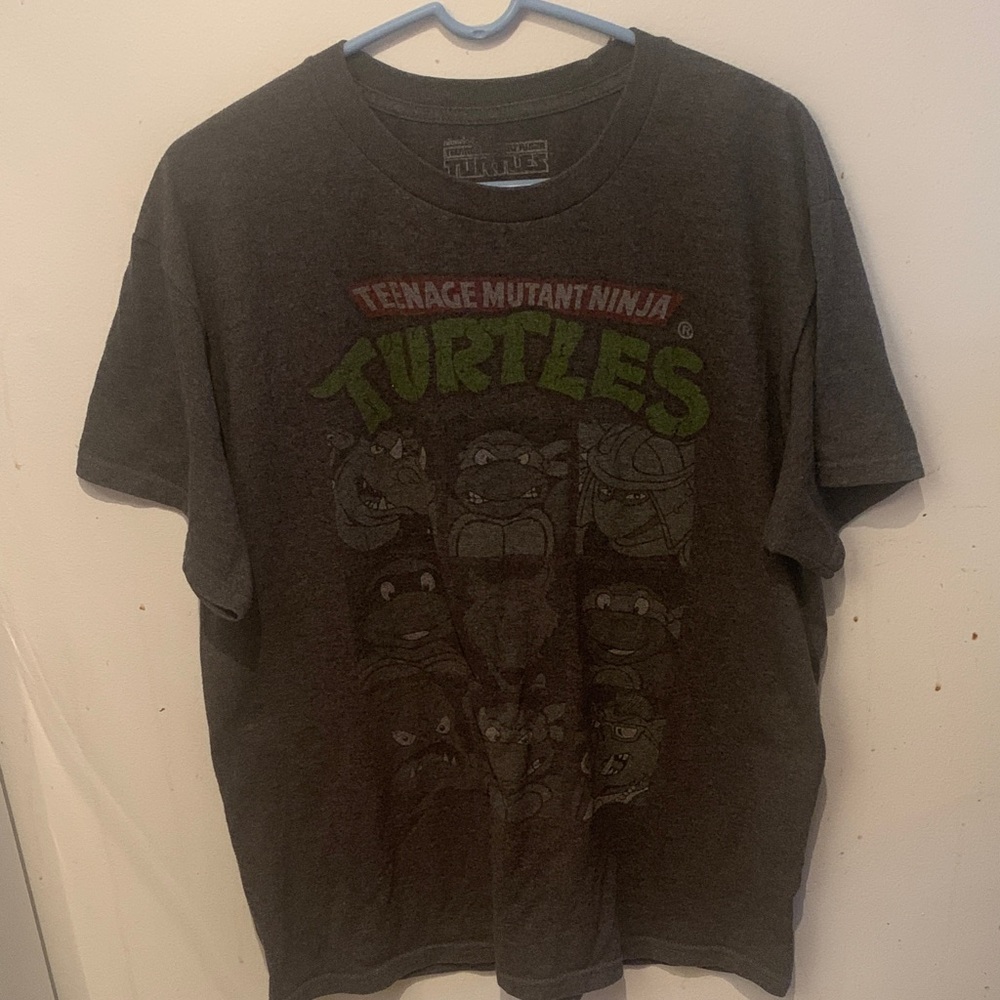 Vintage Dark Grey Teen Age Mutant Ninja Turtles 50/50 T-Shirt SZ Large